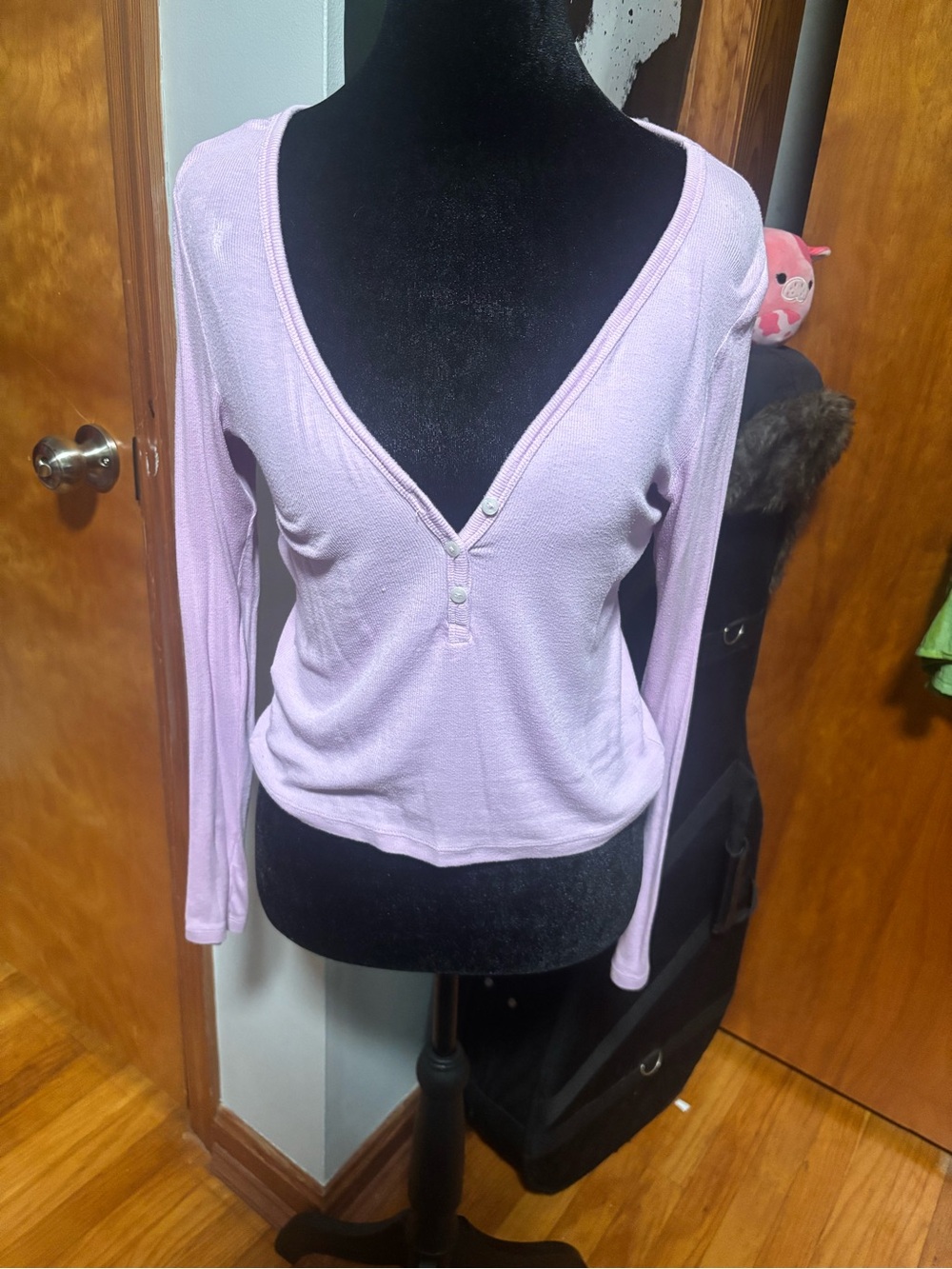victoria’s secret Light Purple Long-Sleeve V-Neck Top